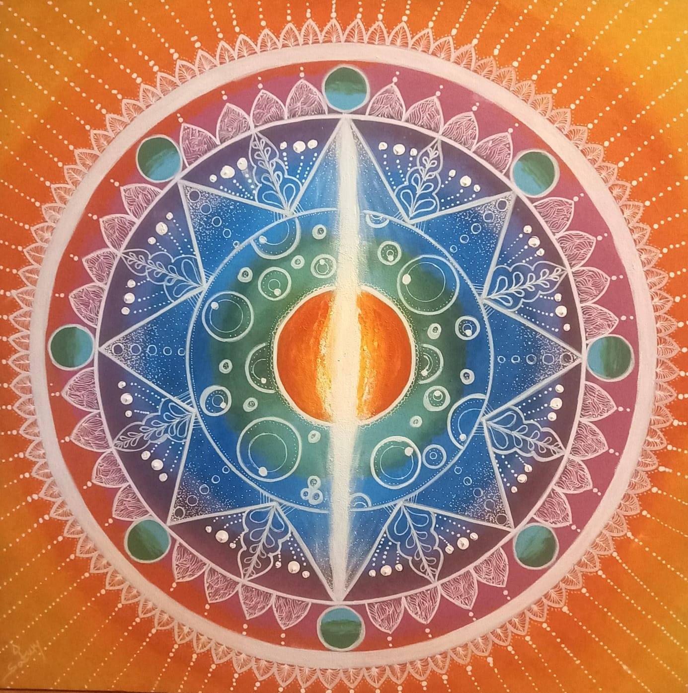 מנלדה כתומה כחולה ירוקה