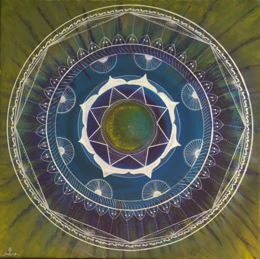 מנלדה ירוקה כחולה עם קצת צהוב